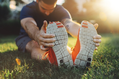 stretching before running