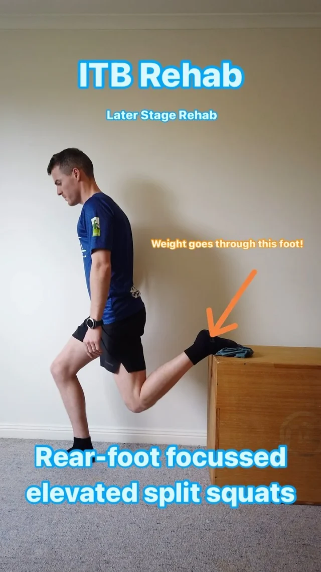 💪🏃‍♀️ITB Rehab!🏃‍♂️💪

Irritated ITB? Struggling to get through a run? Try these exercises in early and later stage rehab, with guidance from your running physio.

The ITB is an awesome structure that stores and releases energy, similar to the Achilles tendon but less efficient. The coolest thing is that humans are the only animals that have one - so don’t worry about being unique ever again you bipedal wonder 🏃‍♀️🏃‍♂️🏃‍♀️

ITB rehab should involve a lot of guidance regarding running load management, a few exercises to improve capacity and zero foam rolling of the ITB at the knee!

Again, don’t roll your ITB around the knee! ITB pain is a compression injury and the pain is believed to come from the fat pad below the ITB. So if you really want to foam roll, roll further up around your glutes so you don’t further compress the ITB 😉

#itb #itbrunning #runninginjury #kneepainexercises #kneepain #runningphysio #runningcoach